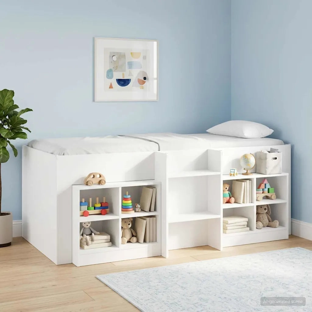 Letto Alto per Bambini Bianco 75 x 190 cm Legno ingegnerizzato 3422587