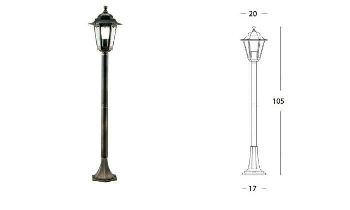 Lampione Palo Paletto Lampada Illuminazione Esterno Giardino H 105 Merlet Sovil