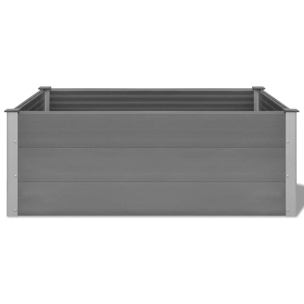 Fioriera rialzata per piante e fiori giardino WPC 150 x 100 x 54 cm grigio 02_0001238
