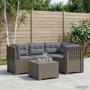 Divano da giardino 4 posti con cuscini aspetto rattan PP 3444029