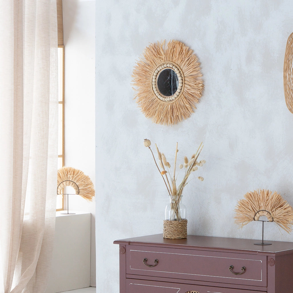 Figura decorativa in fibra naturale marrone 40x02x34,5h