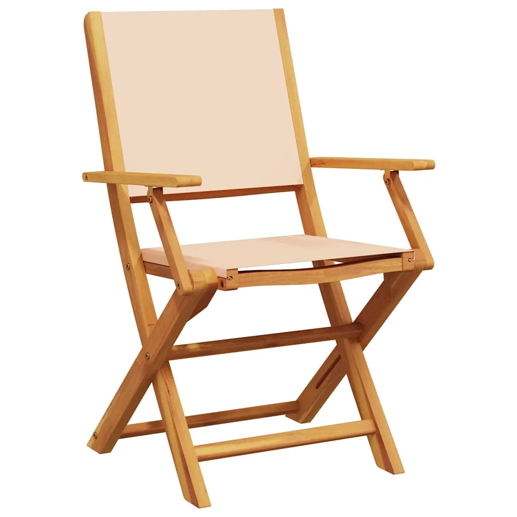 Sedie da Giardino 2pz Beige Legno Massello di Acacia e Tessuto 367672