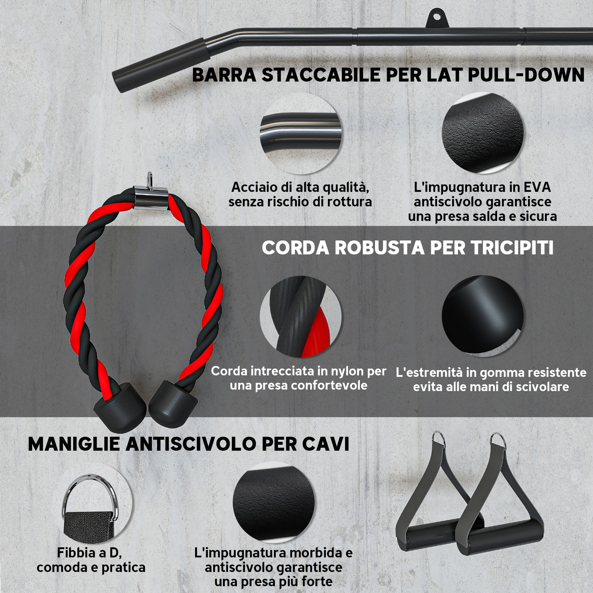 Pulley Machine Home Gym e Puleggia LAT Machine Attacco per Dischi Pesi Universali con Accessori