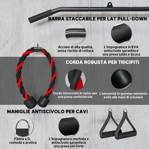 Pulley Machine Home Gym e Puleggia LAT Machine Attacco per Dischi Pesi Universali con Accessori