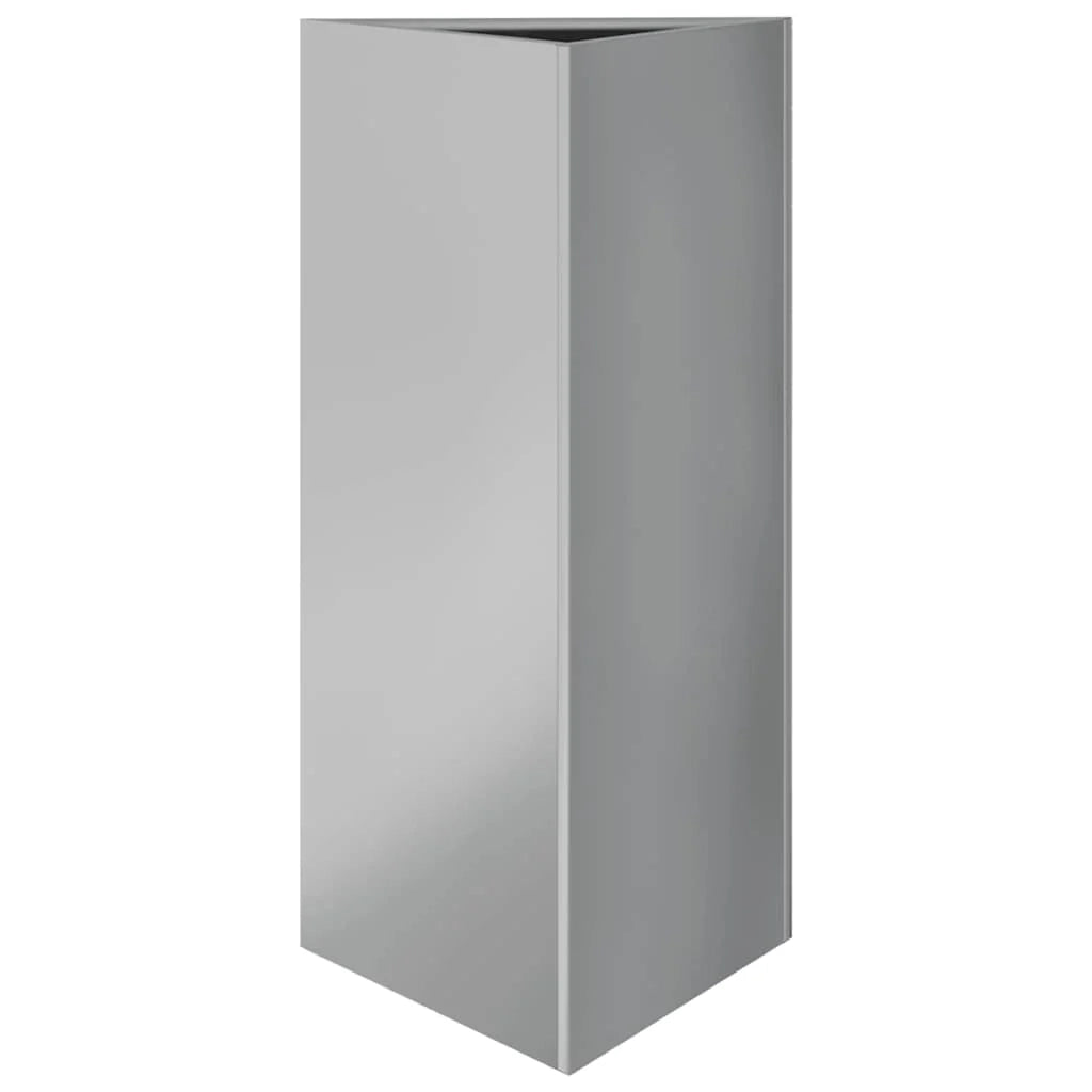 Fioriera rialzata per piante fiori giardino terrazze set da 2 triangolare 40 x 34,5 x 70 cm acciaio zincato argento 02_0039102