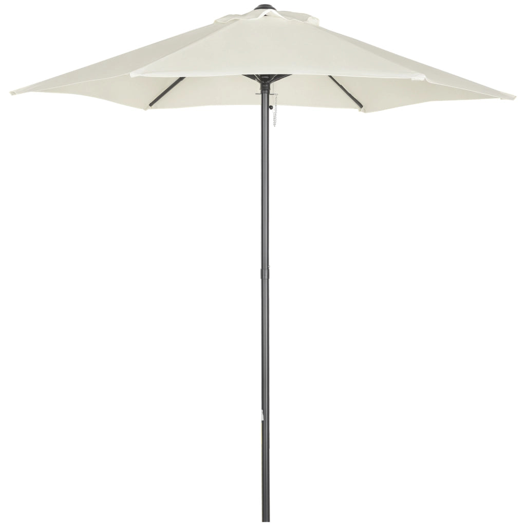 Parasole da giardino rotondo ¨C zephmum ¨C ? 2 m, alluminio, beige