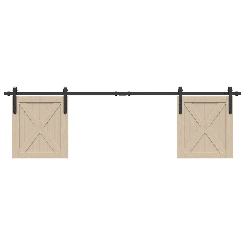 vidaXL Kit Anta Scorrevole per Armadio 183 cm in Acciaio al Carbonio