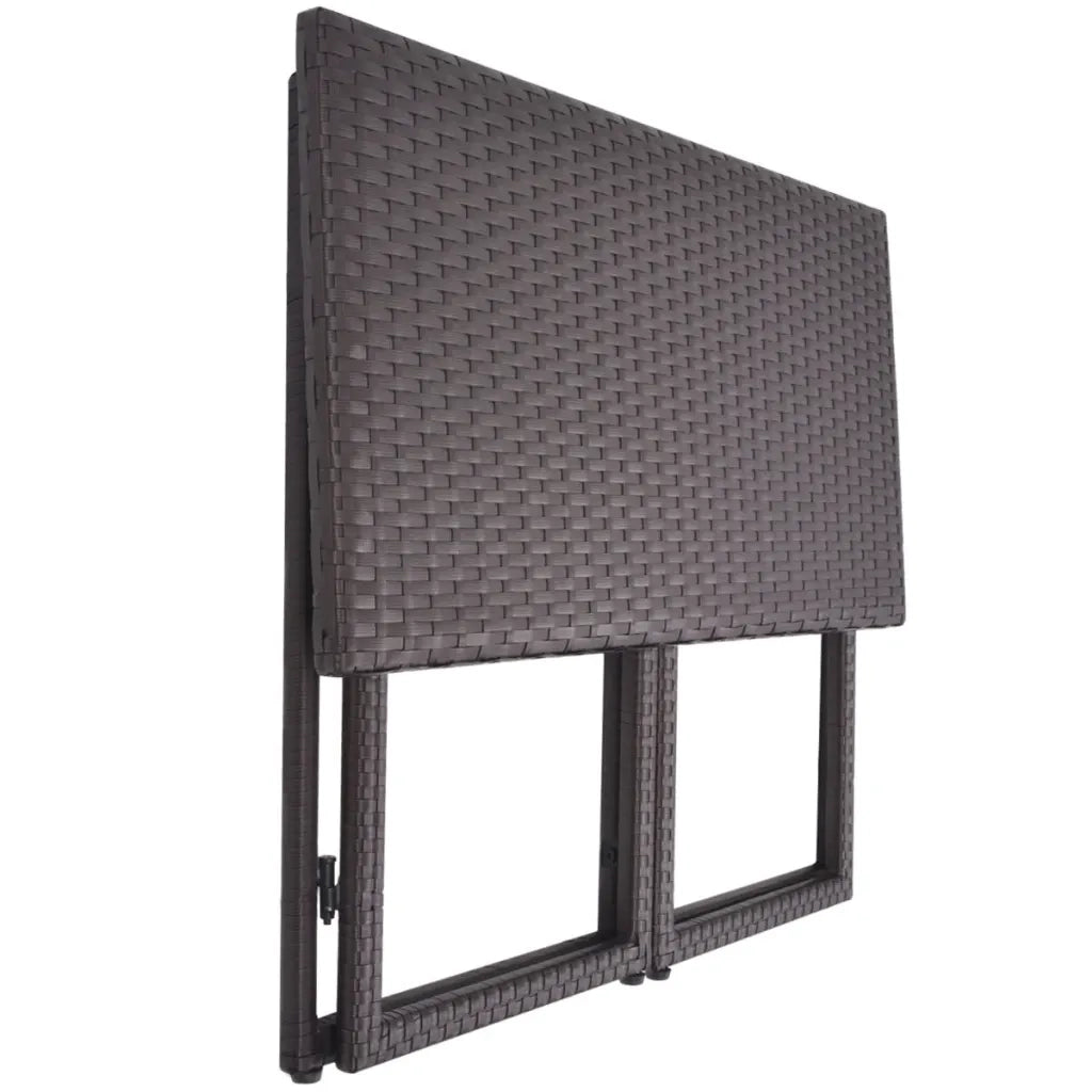 Set da Giardino 5 pz Pieghevole in Acciaio e Polyrattan Marrone cod mxl 36158