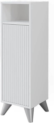mobiletto bagno Leano, Bianco, 30 x 97 cm con porta