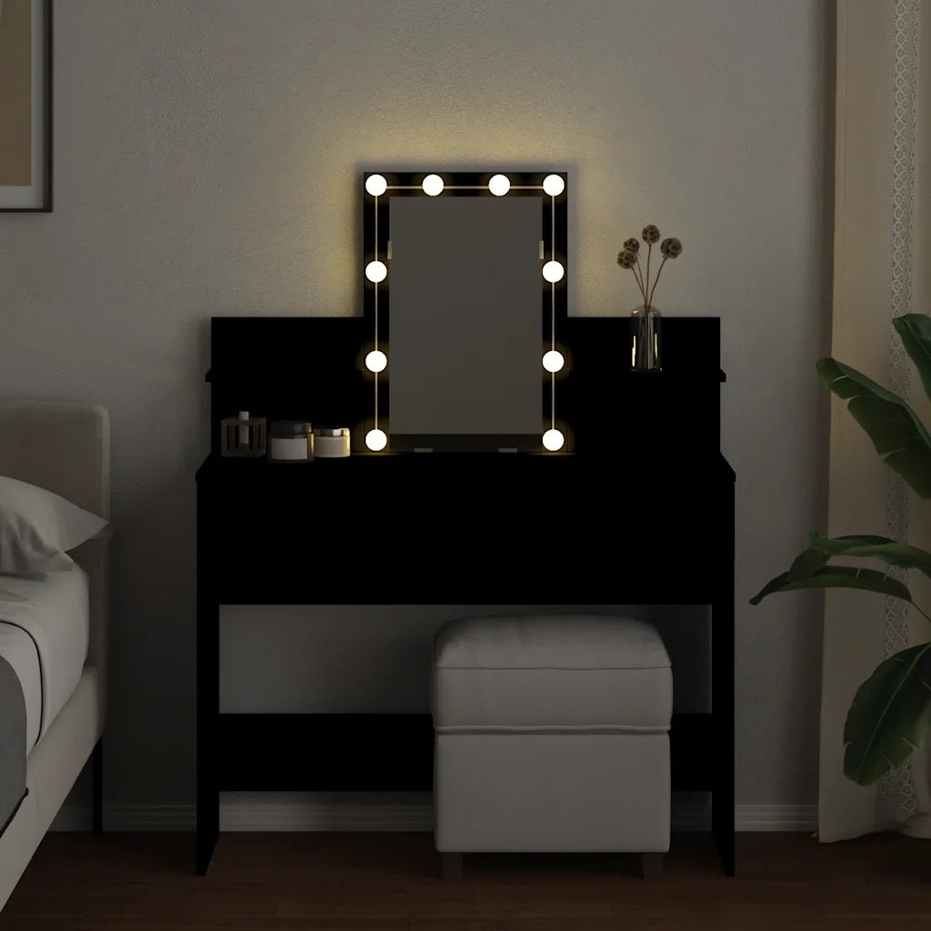 Toeletta con LED Nero 100x40x130 cm