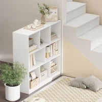 Scaffale Regale Scaffale, 8 Scomparti, 97,5 x 30 x 100 cm, Bianco