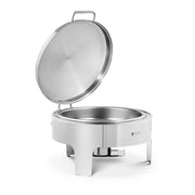 Chafing dish professionale a fondo piatto (acciaio inox 5,8 litri dimensioni contenitore: φ 390 x 65 mm manico cool-touch) 14_0004241