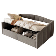 Letto Contenitore 140x200 cm - con Contenitore Idraulico; in Velluto Imbottito Grigio