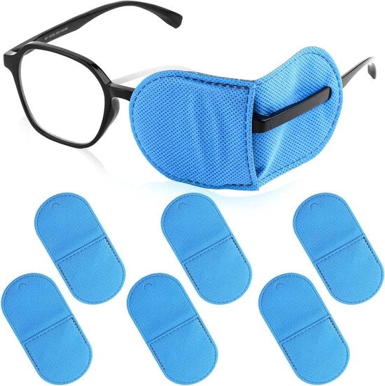 Occhiali a Contatto di Grande Dimensione in Non-Tessuto Rinnovabile per Adulti Bambini Correzione della Visione Monoculare Ambliopia Strabismo (Azzurro)