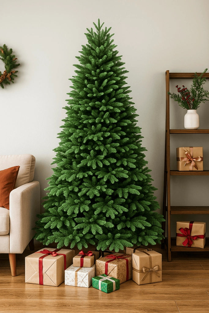 Albero di Natale “Pinus” 180/210 cm – 1.138/1625 rami – Realistico effetto PE/PVC ALTEZZA+RAMI+BASE: 180-1138-124