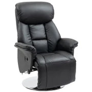 Poltrona Relax, Funzione Lettura, Ecopelle, Poggiapiedi, 150 kg, 78 x 80 x 109 cm, Nero
