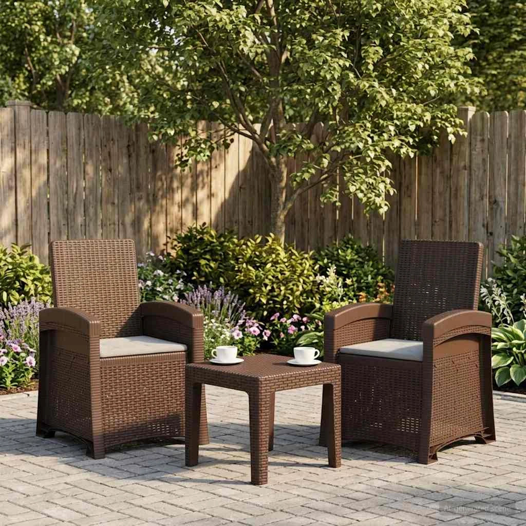 Sedia da giardino reclinabile effetto rattan 2 pz PP 8012023