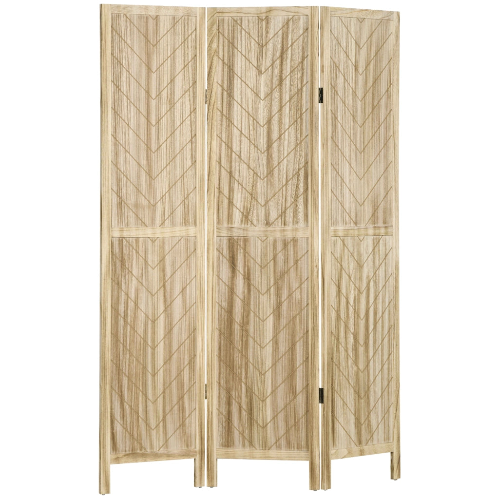 Paravento a 3 Ante in Legno a Spina di Pesce ¨C zephmum ¨C 120x170 cm Legno