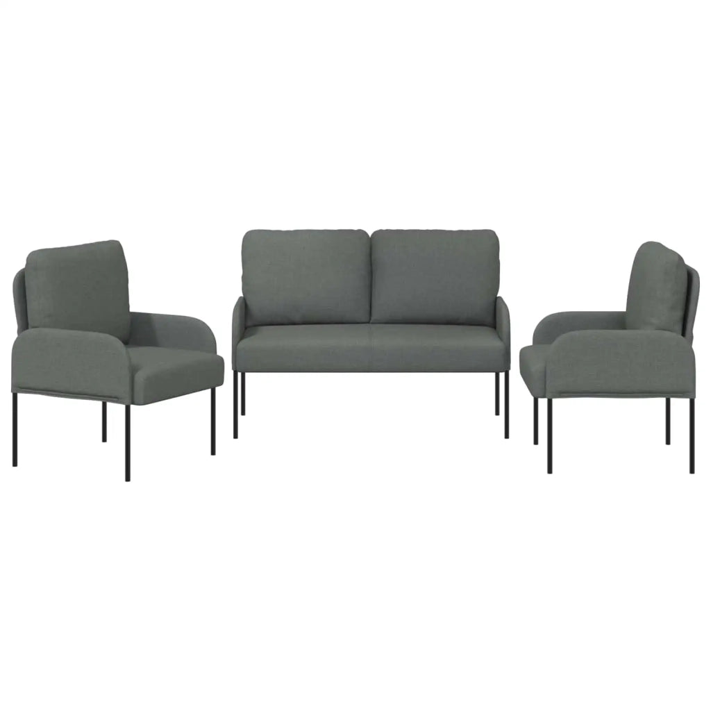 Set divani 3 pcs Grigio scuro 115 x 56 x 80 cm Legno compensato