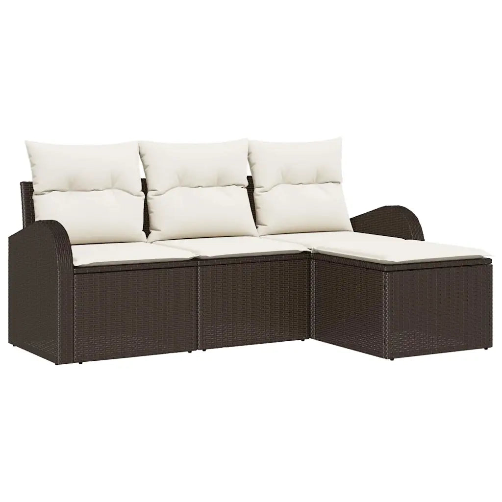 Set Divano da Giardino | Set Salotto da Giardino Marrone polyrattan