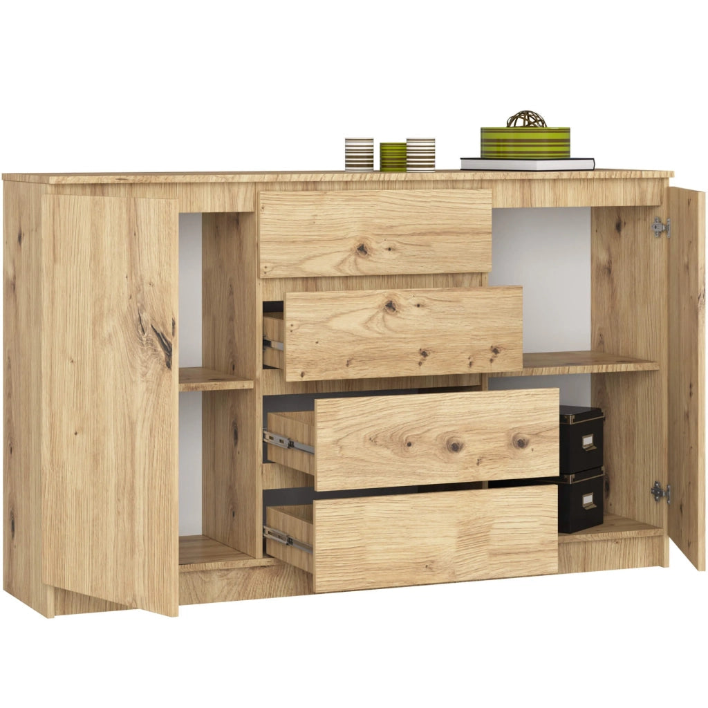 Cassettiera AKORD K160 Quercia Artisan 160 cm 2 ante 4 cassetti 160x40x99 cm