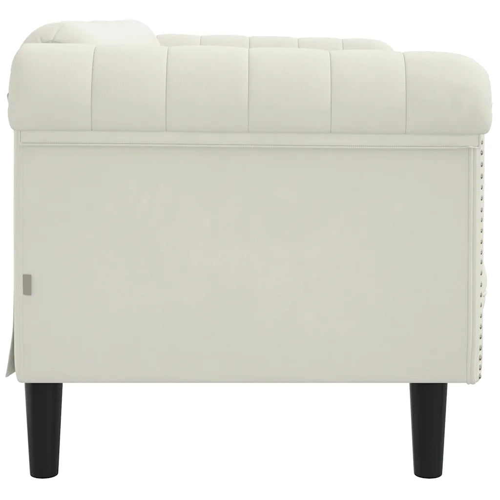 Divano a 2 Posti-Sofa 2 Posti Crema in Velluto