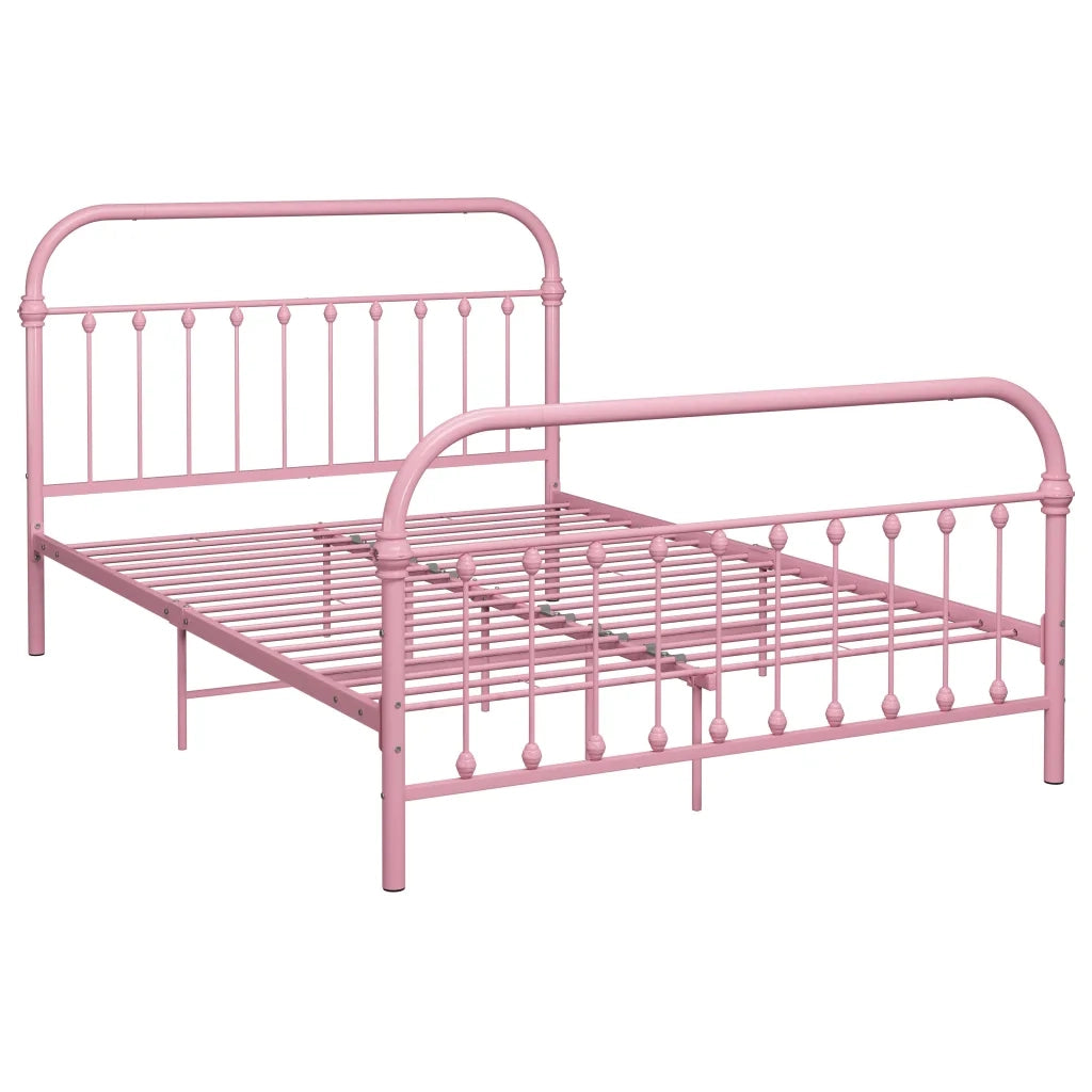 Giroletto-Struttura Letto Rosa in Metallo 140x200 cm 885527