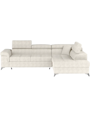 Divano angolare convertibile PALAZZO 4 posti beige - angolo destro con vano contenitore