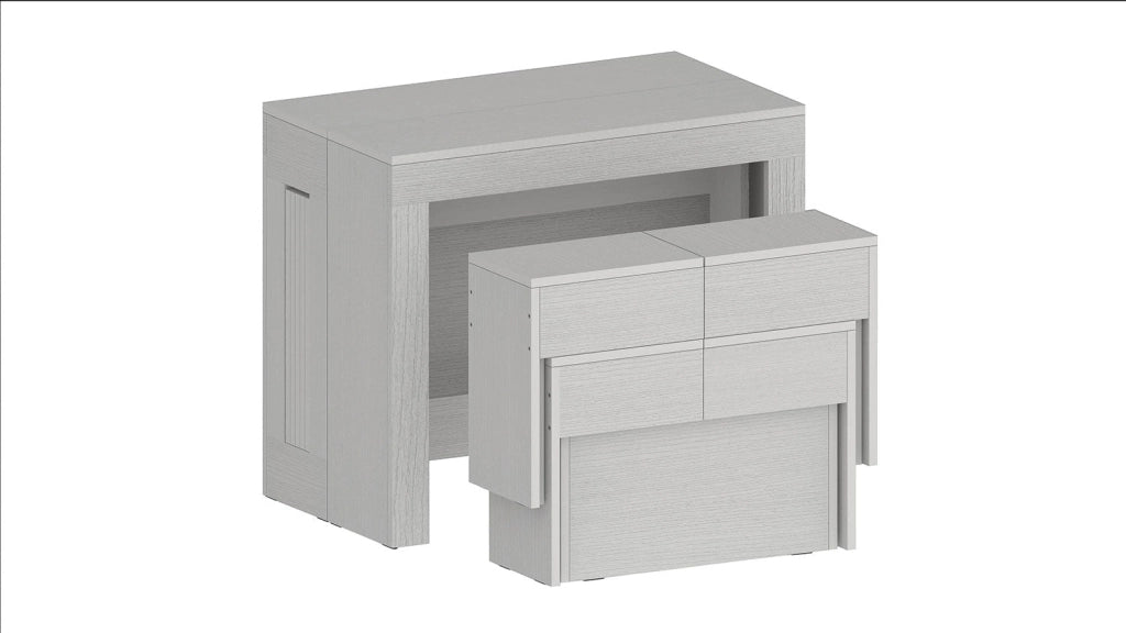 Set 2 Panche Allungabili 66/290x25x45 cm Pratika Singola A e B Larice Bianco