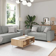 Divano 3 pcs Grigio Nuvola Tessuto misto lino 3324617