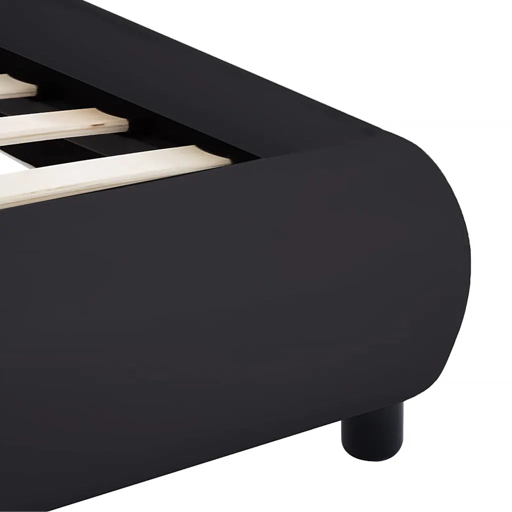 Giroletto con LED-Struttura Letto Nero in Similpelle 160x200 cm 373166