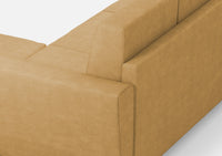 Divano 2 Posti con Pouf 152x155x85 cm Yasel in Tessuto Ocra