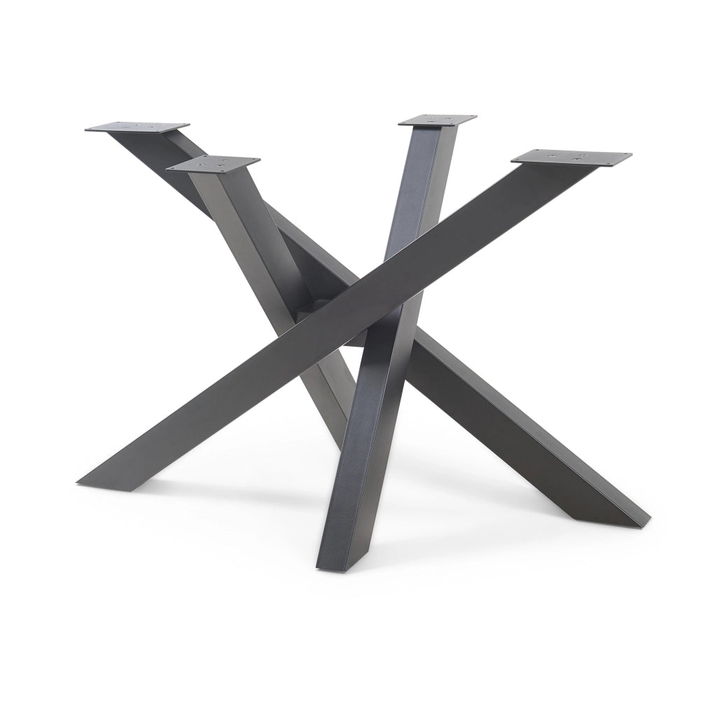 Gamba Centrale Umala in Acciaio per Mobili Fai da Te Design Incrociato 115x65x72 cm Nero [en.casa]