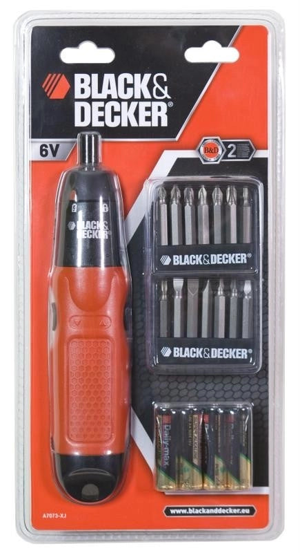 SVITAVVITA AVVITATORE BLACK & DECKER A7073-XJ POTENZA 6V CON INSERTI E PILE
