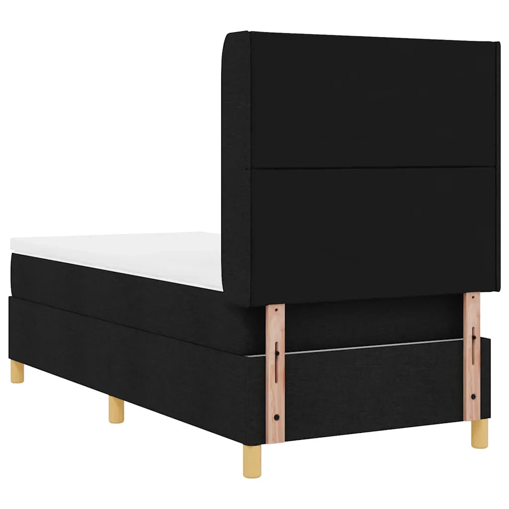 Letto a molle con materasso Nero 140 x 190 cm Tessuto 3343730