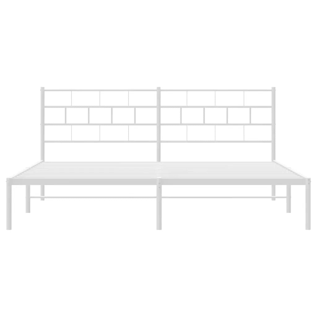 Giroletto con Testiera-Struttura Letto con testiera Metallo Bianco 183x213 cm 940644