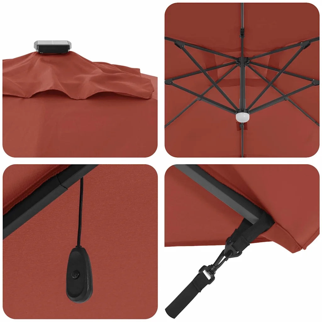 Ombrellone Terracotta 351 x 250 x 253 cm Poliestere e Alluminio 42003366