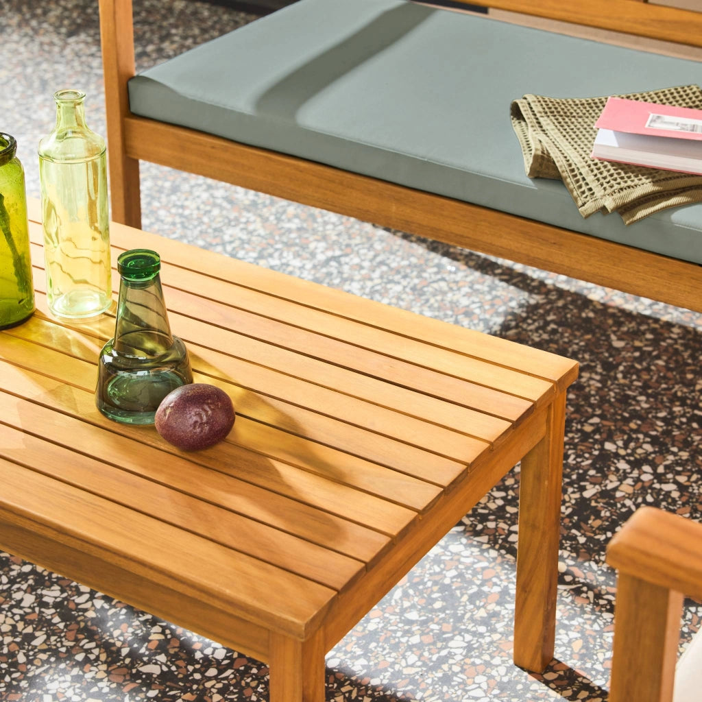 Salotto da giardino in legno di acacia, 4 posti, verde grigio