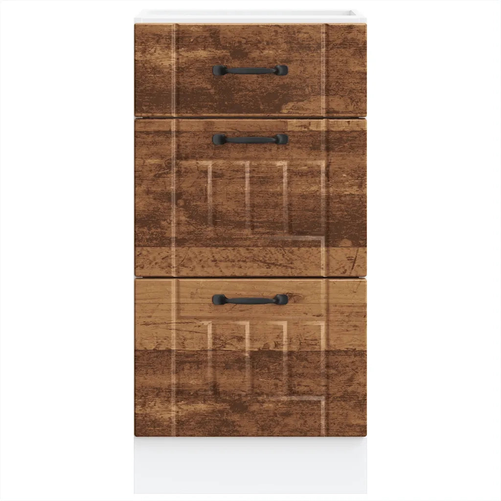 Mobile da cucina Lucca ampio spazio contenitivo 40 x 46 x 81,5 cm piedini regolabili stile vintage legno anticato 02_0050472