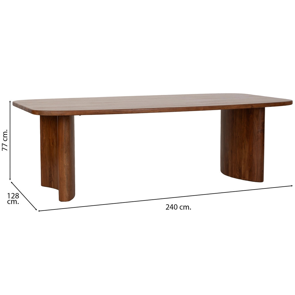 Tavolo da pranzo in legno marrone 240x128x77h cm