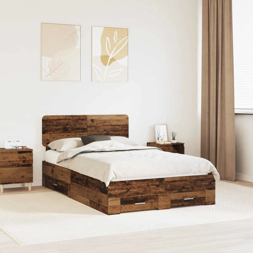 Struttura del letto con testiera-Giroletto con Testiera Legno vecchio 120 x 190 cm 205562