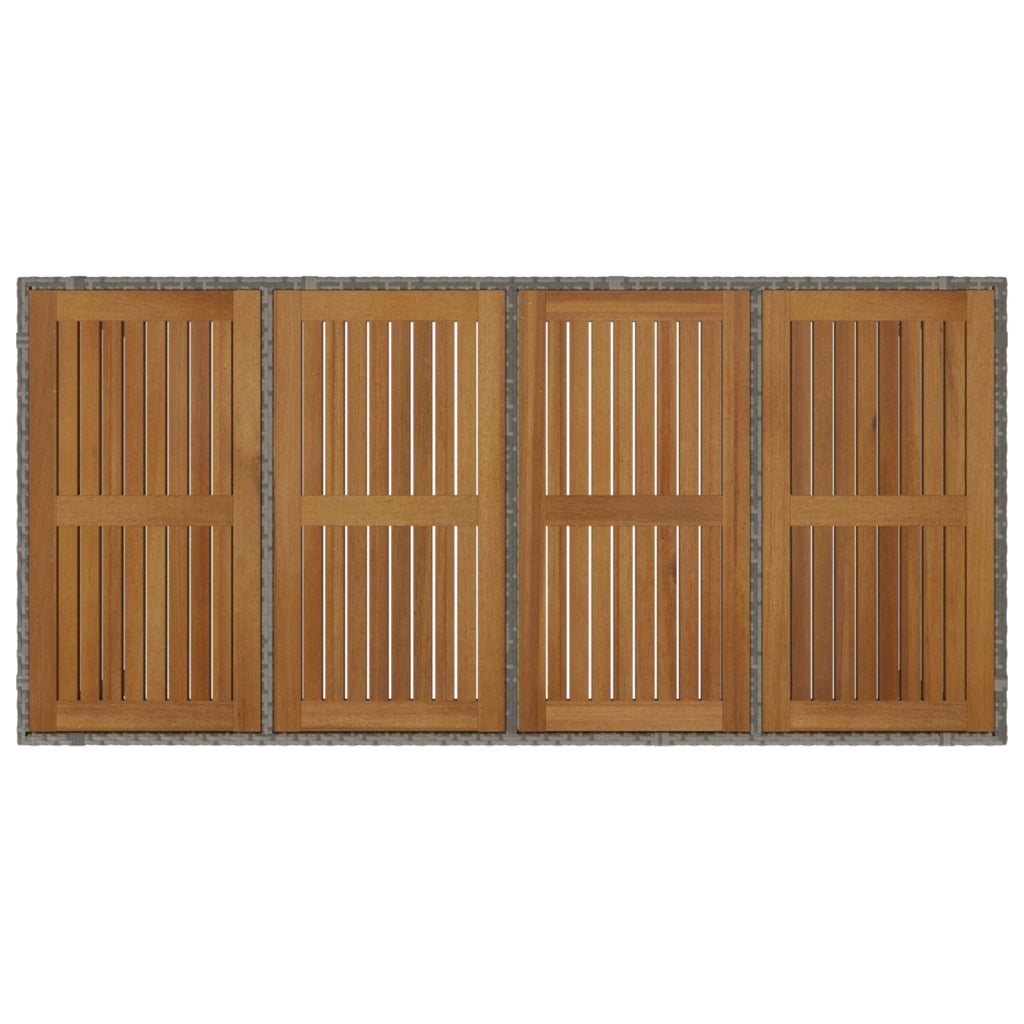 Set da Pranzo Giardino  7 Pezzi Grigio Polyrattan Acacia