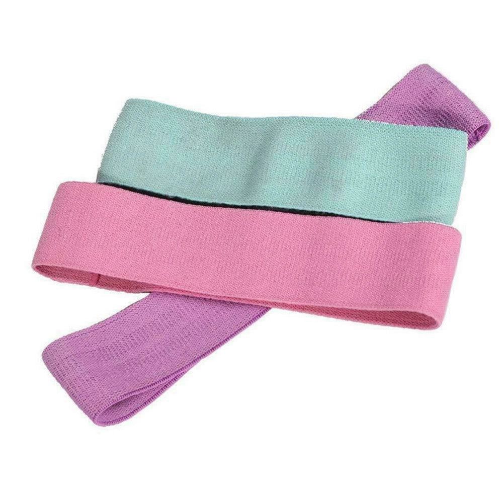 Trade Shop - 3 Fasce Elastiche In Stoffa Per Esercizi Fisici Joga Ginnastica Palestra 25x5 Cm -