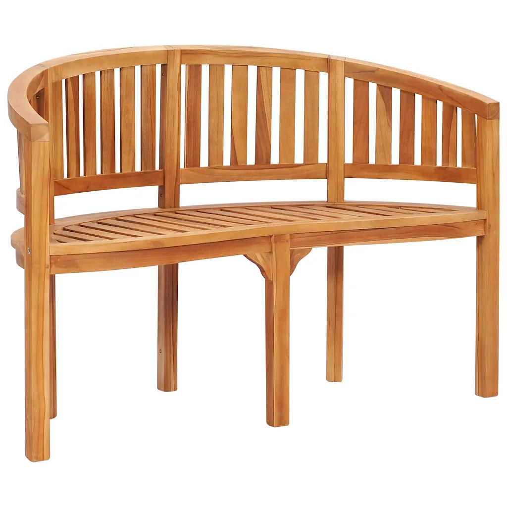 Panca da Giardino | Panchina a Forma di Banana 120 cm in Legno Massello di Teak