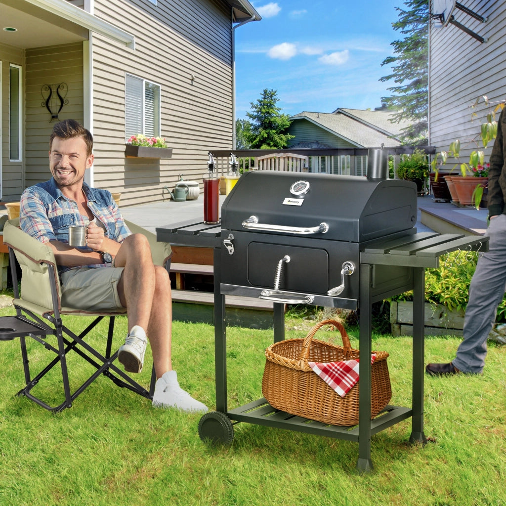Barbecue Smoker Griglia Giardino ¨C zephmum ¨C 120x64x114 cm Nero