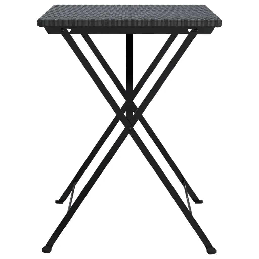 Tavolo Pieghevole da BistrÃ² Nero 55x54x71 cm Polyrattan cod mxl 34370