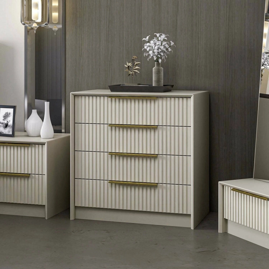 Fanoos, Cassettiera 7 Cassetti, 72x45x77h cm Grigio Cemento