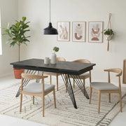Tavolo da pranzo allungabile in ceramica effetto marmo grigio Augustus 160-240x90 cm fino a 10 posti | Duzzle