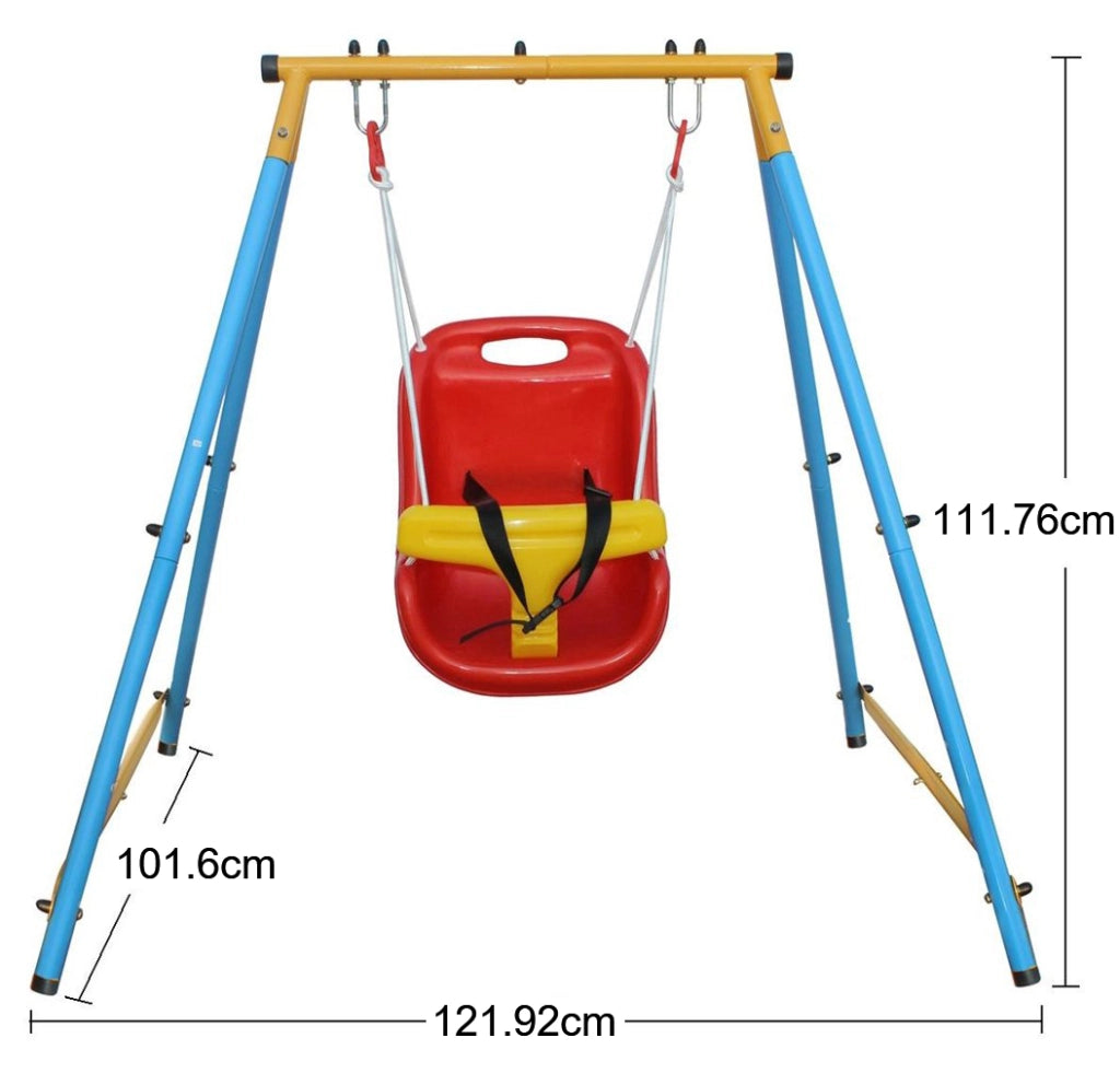 ALTALENA per bambini 121,92x101,6x111,76 cm in acciaio Blu/Rosso