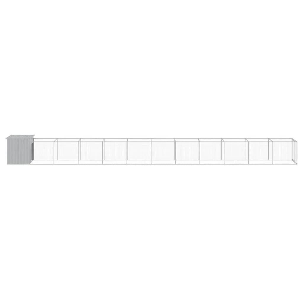 Cuccia per cani con cortile luminoso 110 x 1221 x 110 cm grigio 02_0043489